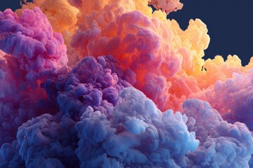 Vibrant swirling colors in a cloud-like form