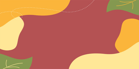 Abstract autumn background with wave and leaf pattern. Design for banner, poster, social media.