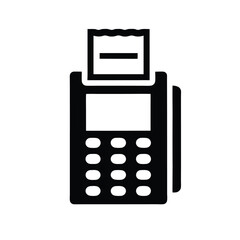 Terminal POS Machine Vector, Transaction Payment Device Isolated on White Background