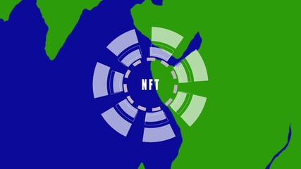NFT Non-fungible token digital crypto on virtual screen.4k animation video. - Powered by Adobe