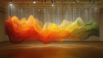 A large-scale textile mountain range