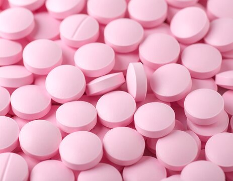 Close-up of many pink pills (2) - Powered by Adobe