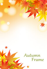 Autumn Foliage and Gentle Light Vector Illustration Frame