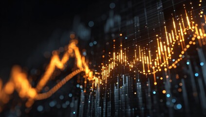 Abstract data visualization of financial charts