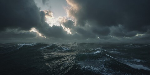 Stormy seas, ominous clouds