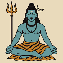Meditating Shiva serene divine power spiritual enlightenment