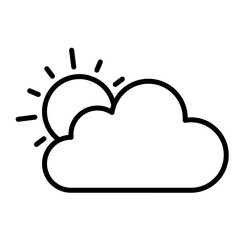 cloud and sun weather forecast vector icon
