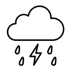 weather forecast icon cloud and lighting
