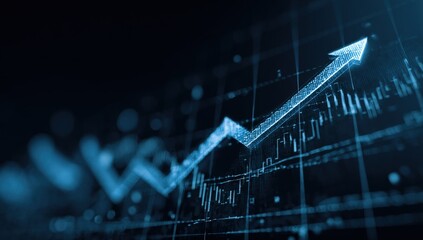 Abstract digital graph showing upward trend