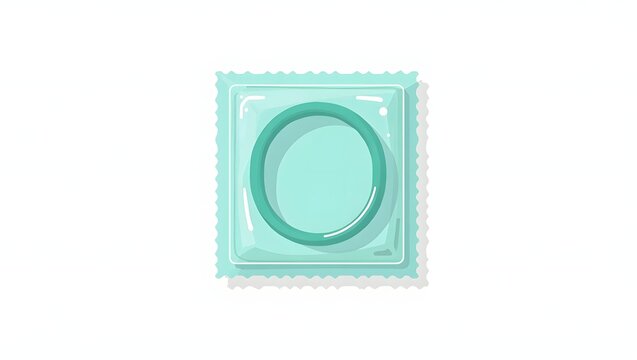 Vector illustration of a sealed condom package in minimal style, symbolizing safe sex and contraception.