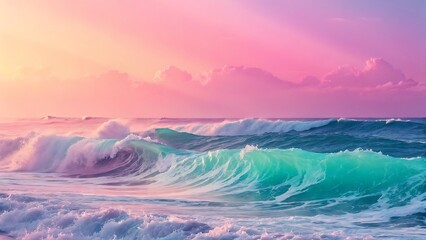 Naklejka premium Ai generated image of luminous pastel to neon ombre gradient abstract background