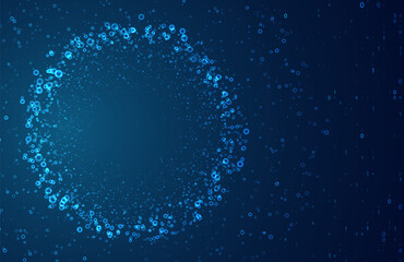 Abstract data transmission visualization. Big data analytics representation. Futuristic network. Graphic concept for your design