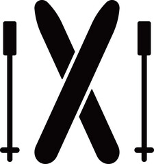 スキーのアイコン　モノトーン