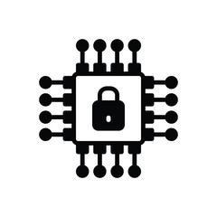 Black solid icon for hardware security