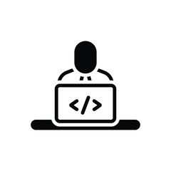 Black solid icon for programmer