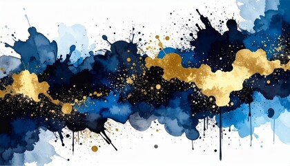 ダークネイビーのテクスチャ背景、スプラッシュ・金
