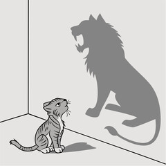 Dream Big &ndash; Kitten & Lion Shadow