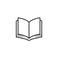 Minimalist closed book icon with thick spine on white background. EPS 10.