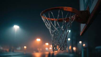 Basketball hoop at night (3)