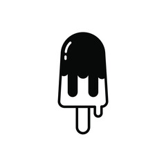 Minimalist popsicle icon with rounded top and stick on white background. EPS 10.