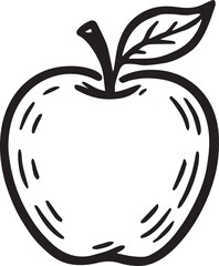 apple vector in black and white