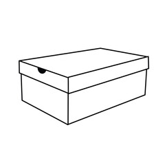 Minimalist closed shoebox icon with lid and cutout detail. EPS 10.