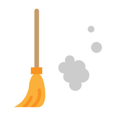 Broom Vector Flat Icon Design