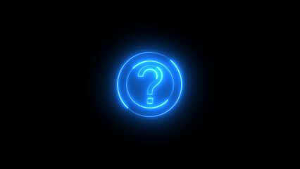Question mark icon. question mark neon style icon.