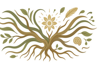 Obraz premium Sustainable Organic Nature Abstract illustration with Fluid Shapes