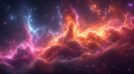 Fototapeta premium Majestic Spiral Galaxy Illuminated Against the Cosmic Backdrop of Stars and Nebulae