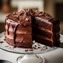 Decadent Chocolate Layer Cake with Rich Ganache Drizzle.