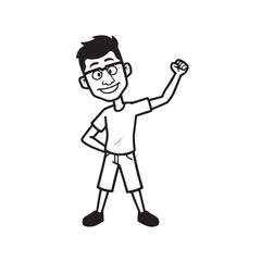 Handsome Man Black and White Illustration Vector Image Male Portrait Fashion Sketch Line Art Design	