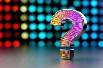 Got questions? Vibrant modern question mark on digital background