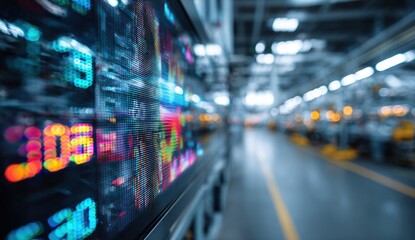 Industrial display in a factory