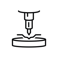 Black line icon for fabrication tools