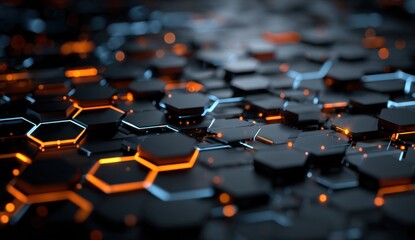 Obraz premium Abstract honeycomb digital grid