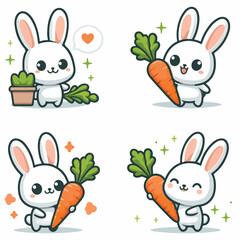 Rabbit holding carrot