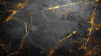 A dark textured background with gold colored crack lines