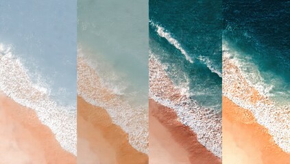 Four variations of a beach scene