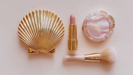 Golden shell cosmetic set