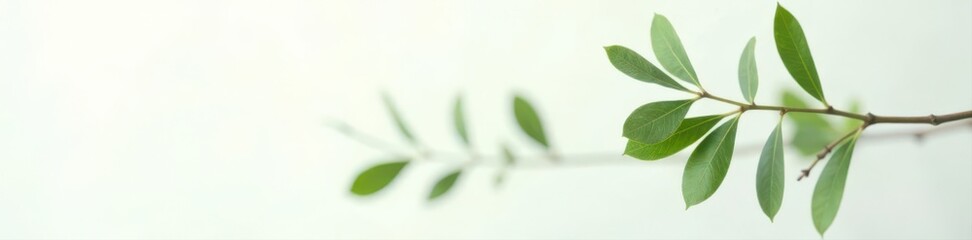 Elegant eucalyptus branch, simple green against white Clean lines, ample copy space Ideal for branding and websites , overhead, design, element