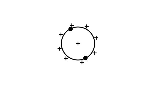 Animated globe model line icon with added icon . Plus icon, Earth satellite icon animation on white background.
