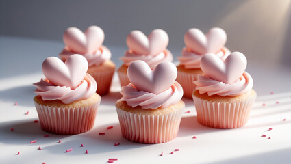 Heart cupcakes valentine's day cupcakes pink frosting cupcakes sweet desserts bakery love themed cupcakes