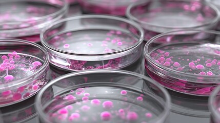 Petri dishes medical lab. Generative Ai.