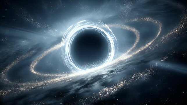 Black hole absorbing light and matter with stars in dark cosmic space