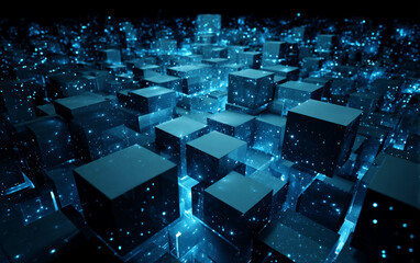 Fototapeta premium Abstract Digital Cubes Displaying Advanced Technological Concept