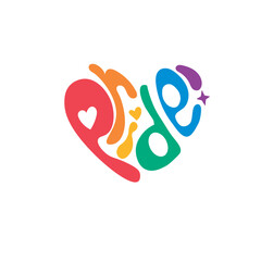 ilustración de letras Pride de colores y formas 