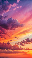 Vibrant pink purple and orange sunset sky with dramatic clouds full hd 4k stock image download colorful