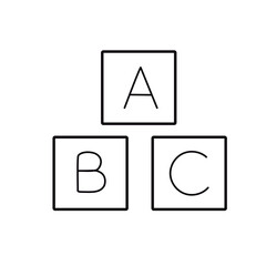 ilustración de formas cuadradas con letras 