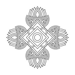 Harmony flower circle mandala coloring book page